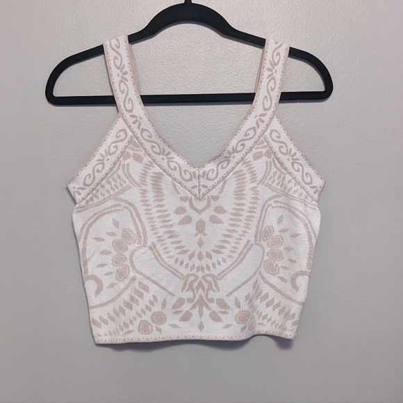 Express Tops - Express cropped jacquard knit sweater tank top